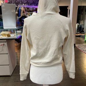 COPY - Enza costa beige zip up cropped sweatshirt